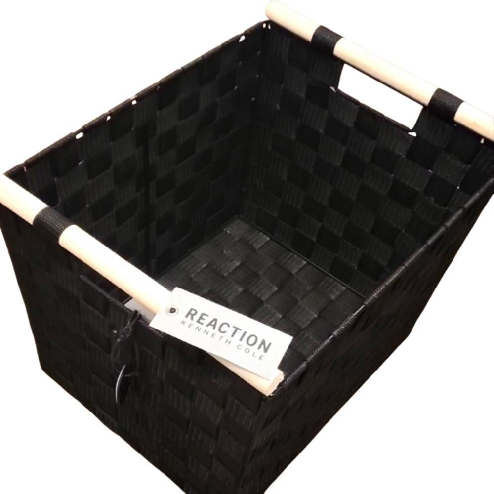 Kenneth Cole Reaction Black Weave Storage Basket